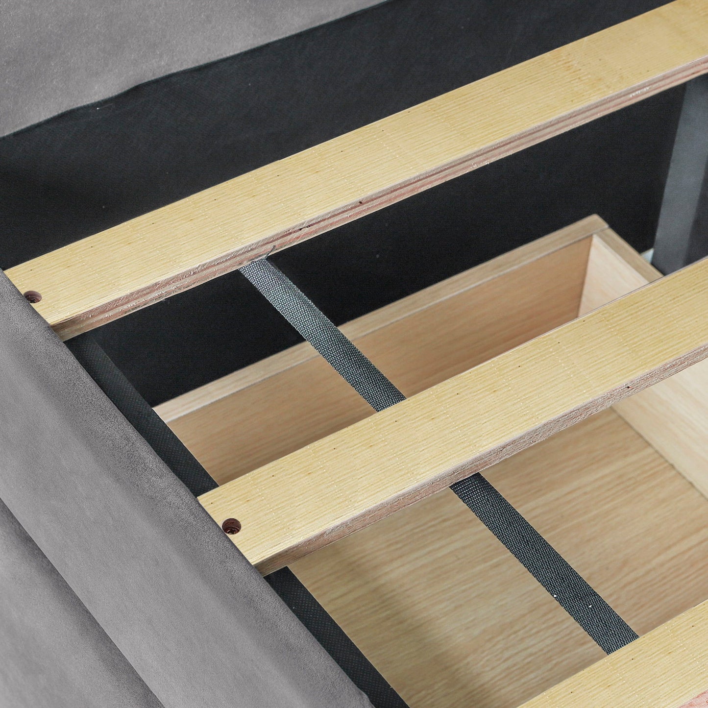 Upholstered Daybed With Two Drawers And Wood Slat - The Sleep Loft - Online Mattress Showroom NYC