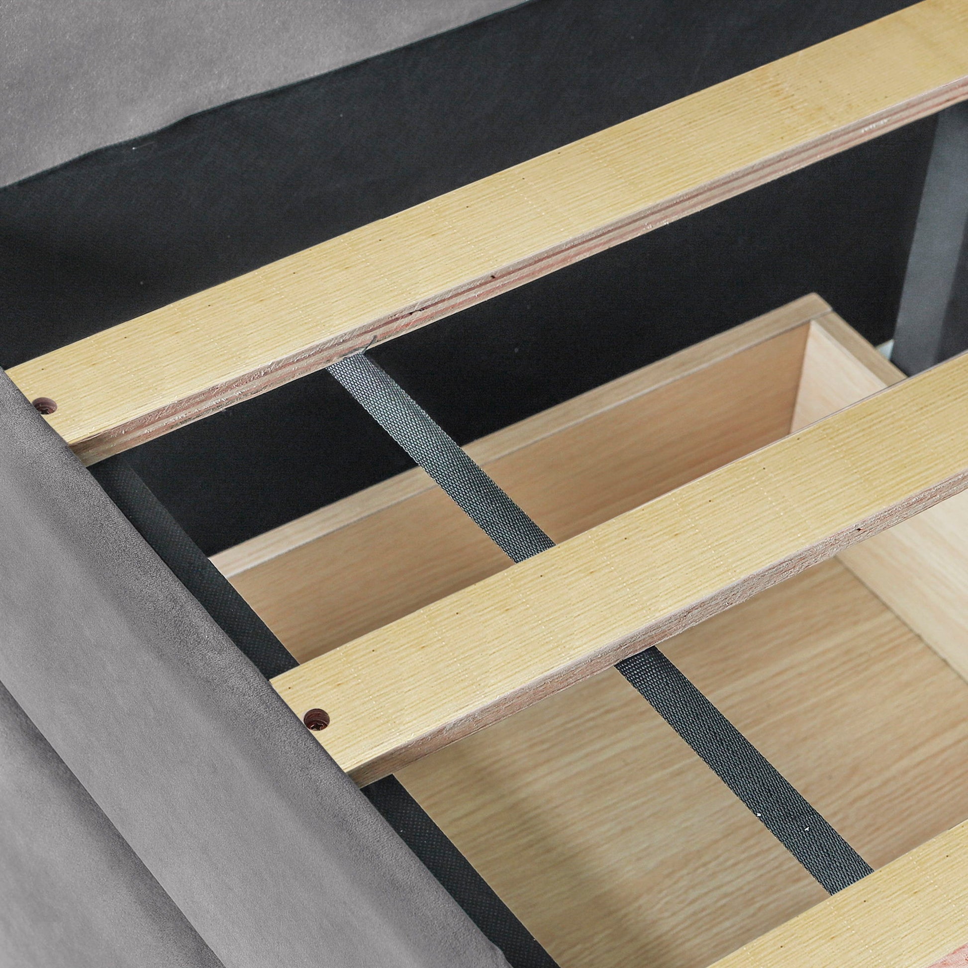 Upholstered Daybed With Two Drawers And Wood Slat - The Sleep Loft - Online Mattress Showroom NYC
