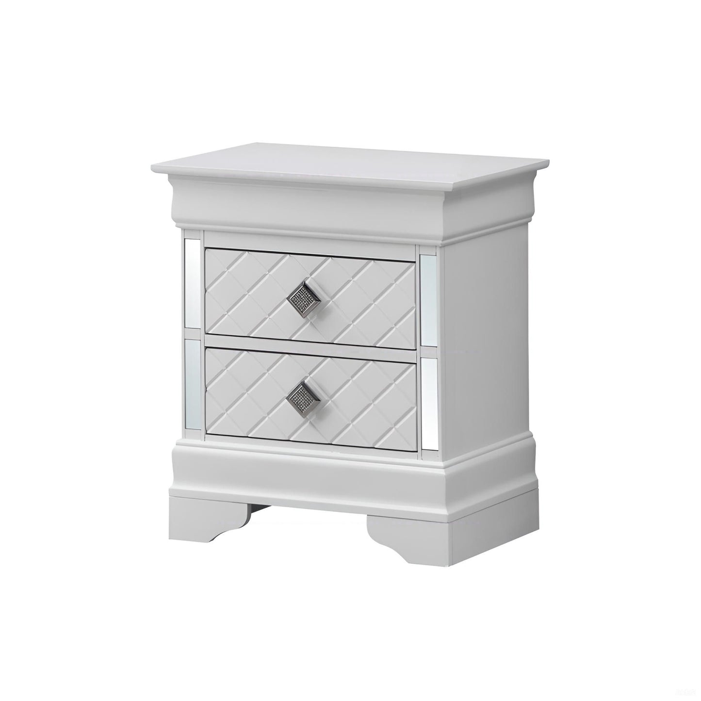 Accent Nightstand - Silver Champagne - The Sleep Loft - Online Mattress Showroom NYC