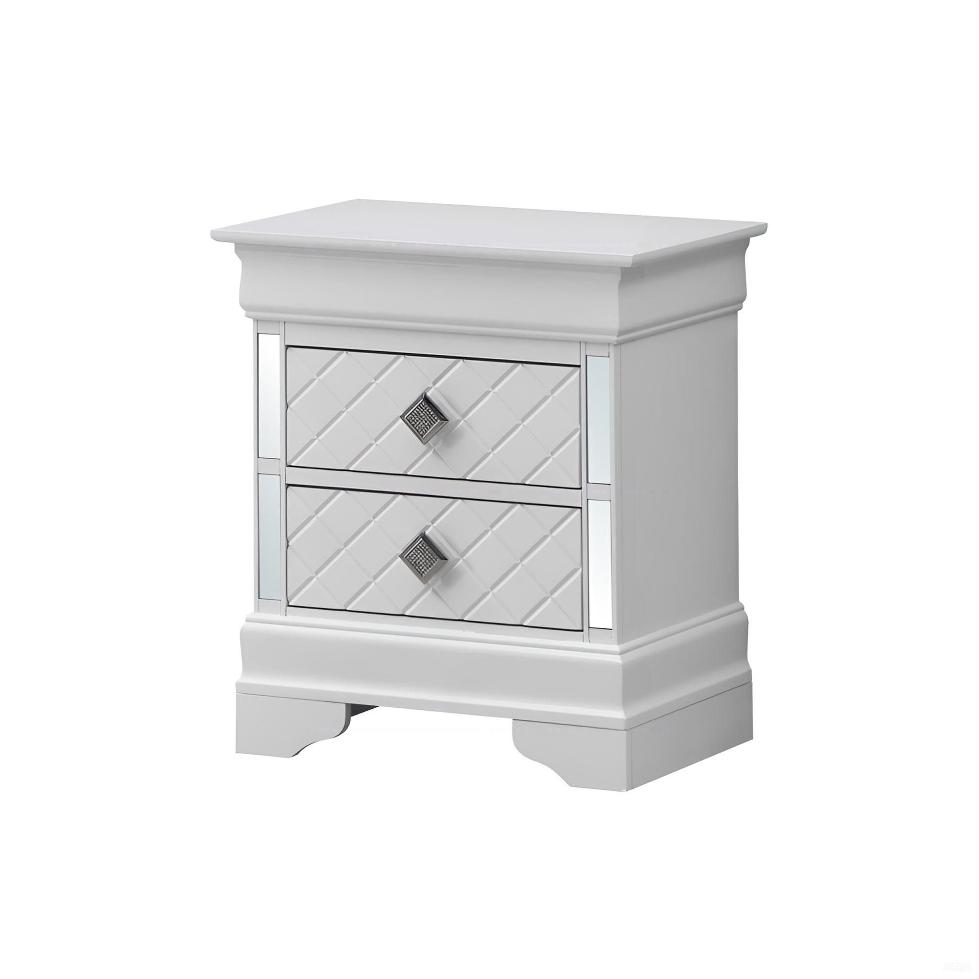 Accent Nightstand - Silver Champagne - The Sleep Loft - Online Mattress Showroom NYC