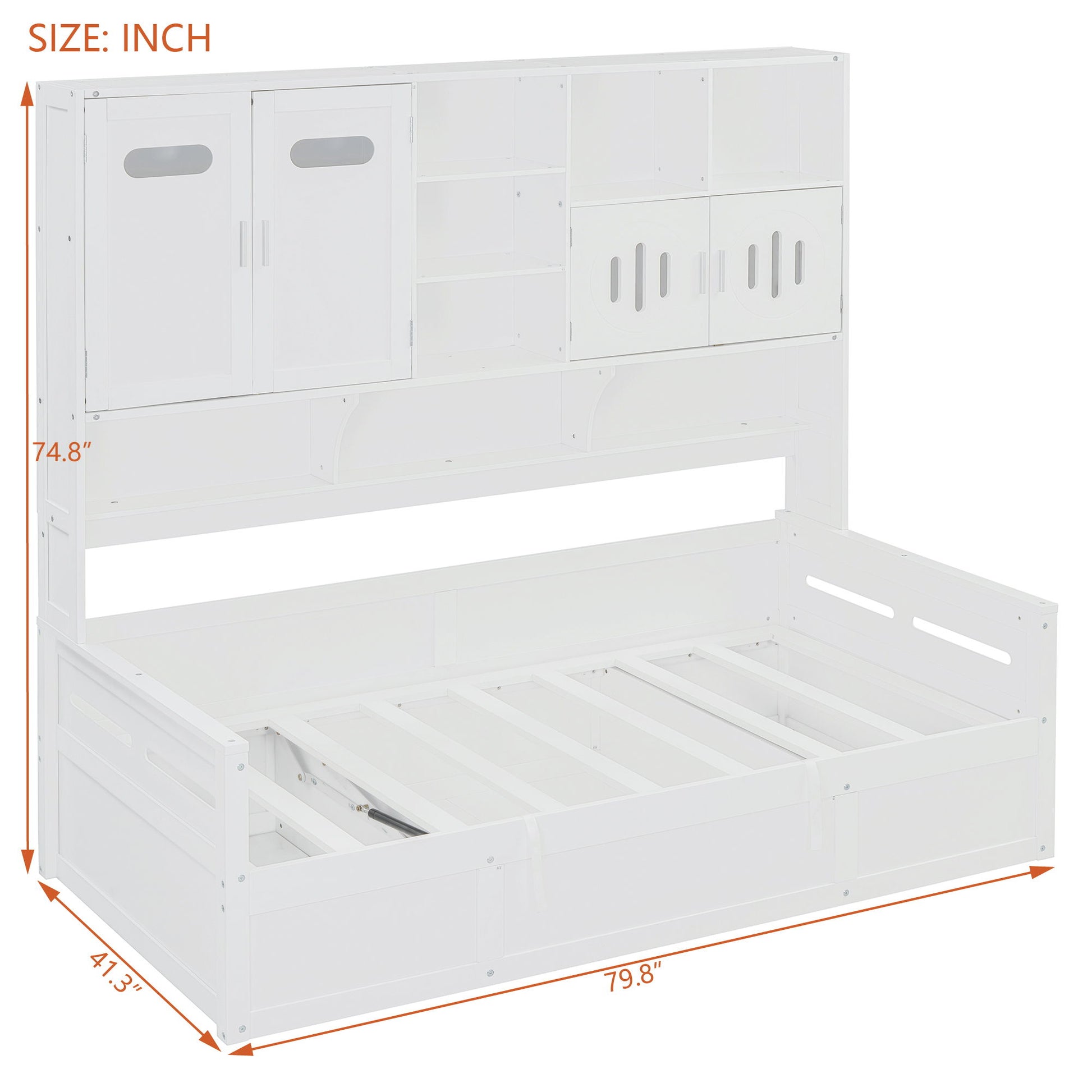 Daybed With All-In-One Cabinet And Shelf - The Sleep Loft - Online Mattress Showroom NYC