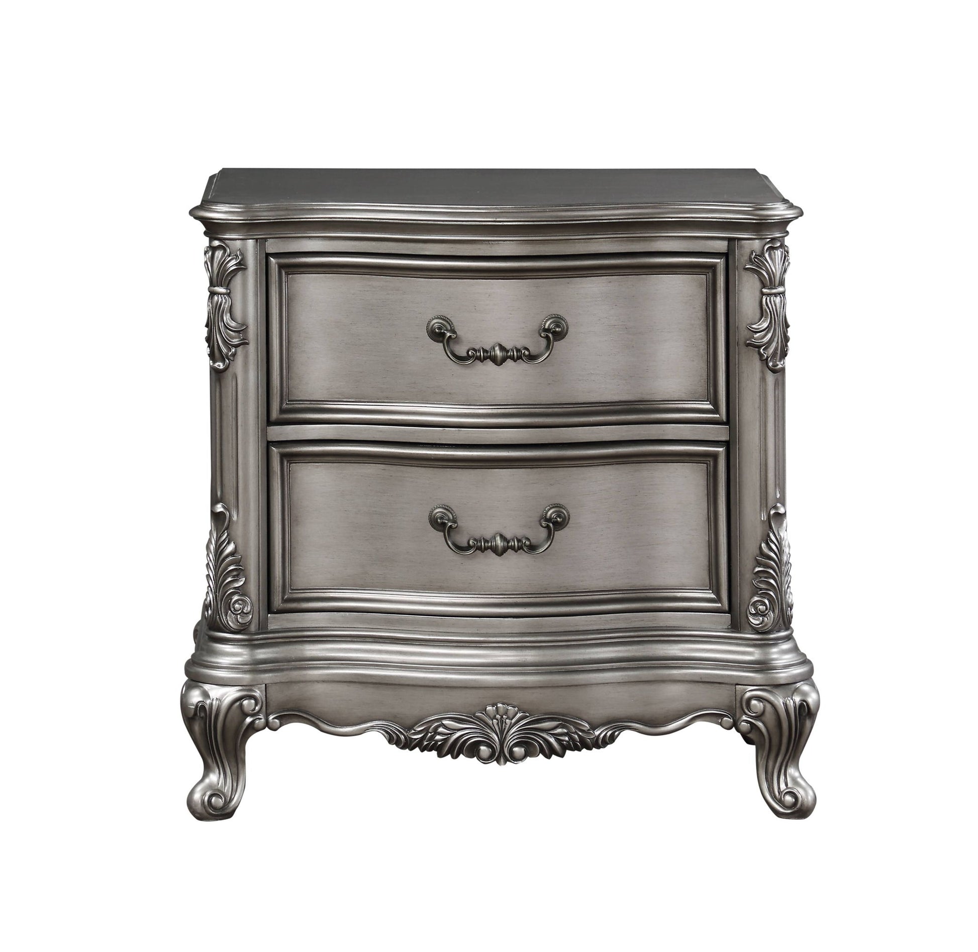 Ariadne - Nightstand - Antique Silver - The Sleep Loft - Online Mattress Showroom NYC