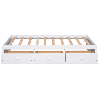 Twin Size Platform Storage Bed With 3 Drawers - White - The Sleep Loft - Online Mattress Showroom NYC