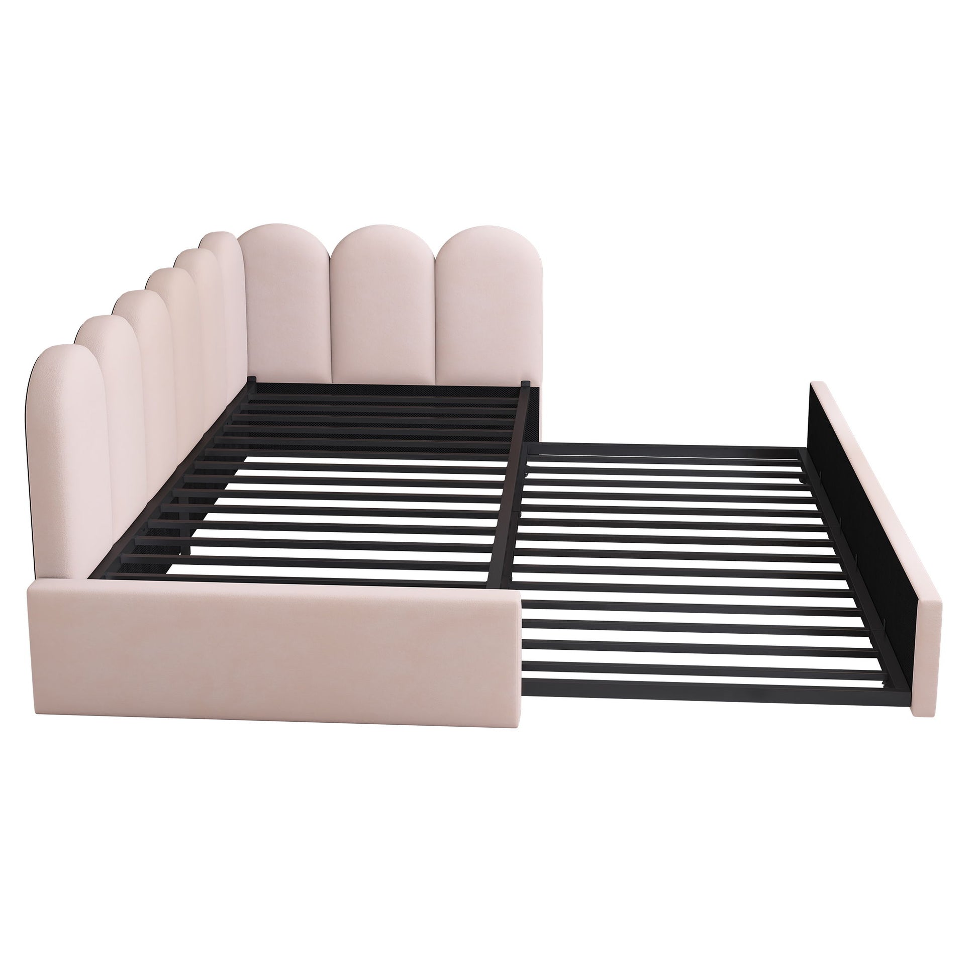 Upholstered Daybed With Metal Slatted Base - The Sleep Loft - Online Mattress Showroom NYC