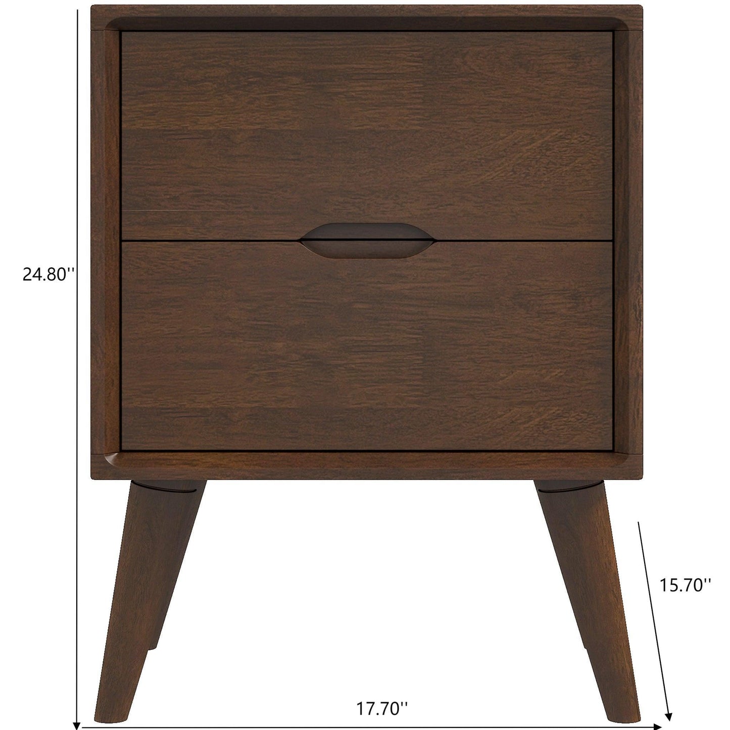 Alexandra - Night Stand With 2 Drawers - Walnut Brown - The Sleep Loft - Online Mattress Showroom NYC