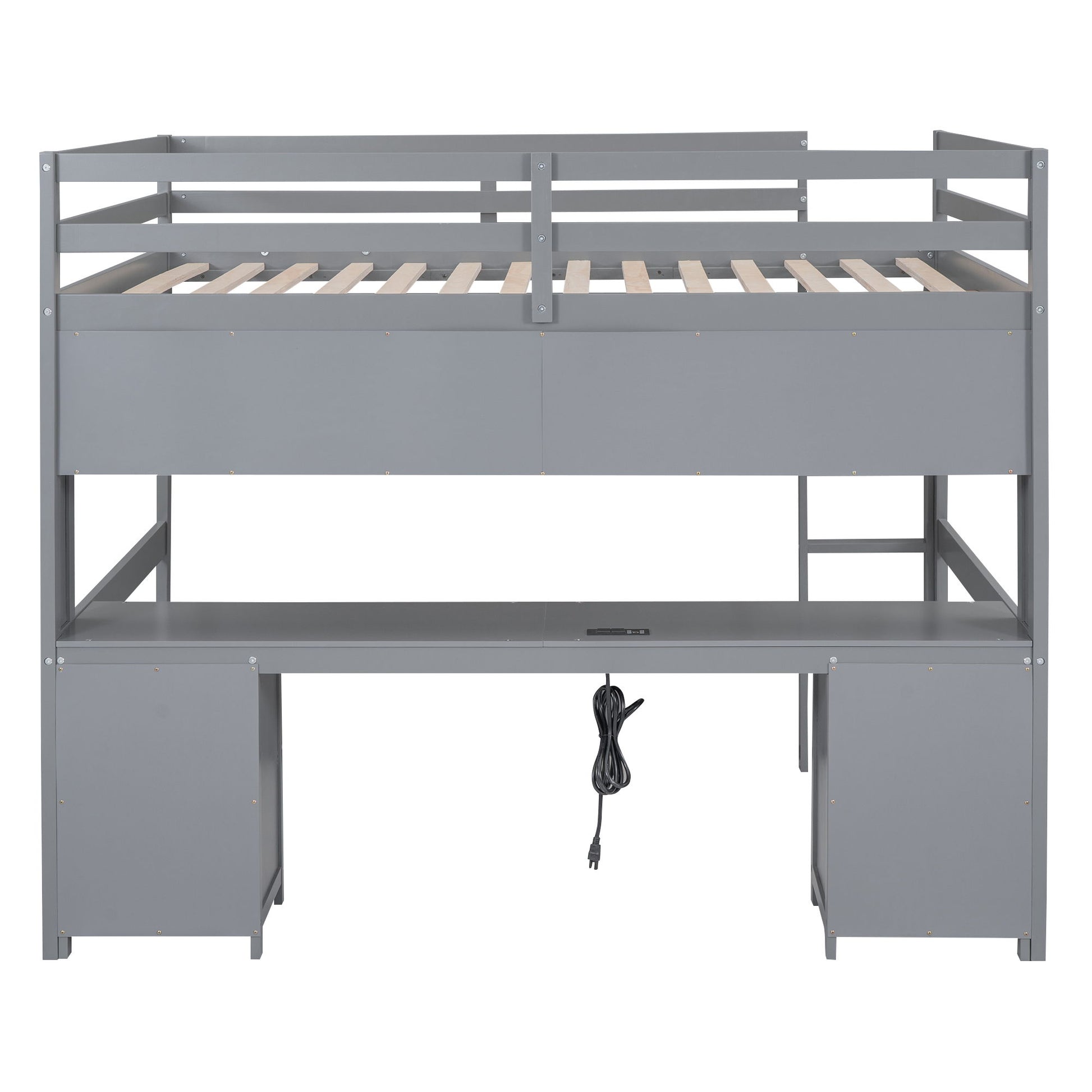 Loft Bed With Desk, Cabinets, Drawers, Charging Station And Bedside Tray - The Sleep Loft - Online Mattress Showroom NYC