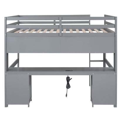 Loft Bed With Desk, Cabinets, Drawers, Charging Station And Bedside Tray - The Sleep Loft - Online Mattress Showroom NYC