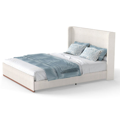 Upholstered Bed Frame With Luxury Wingback Headboard - The Sleep Loft - Online Mattress Showroom NYC