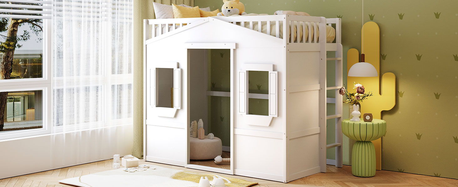 House Loft Bed With Ladder - The Sleep Loft - Online Mattress Showroom NYC