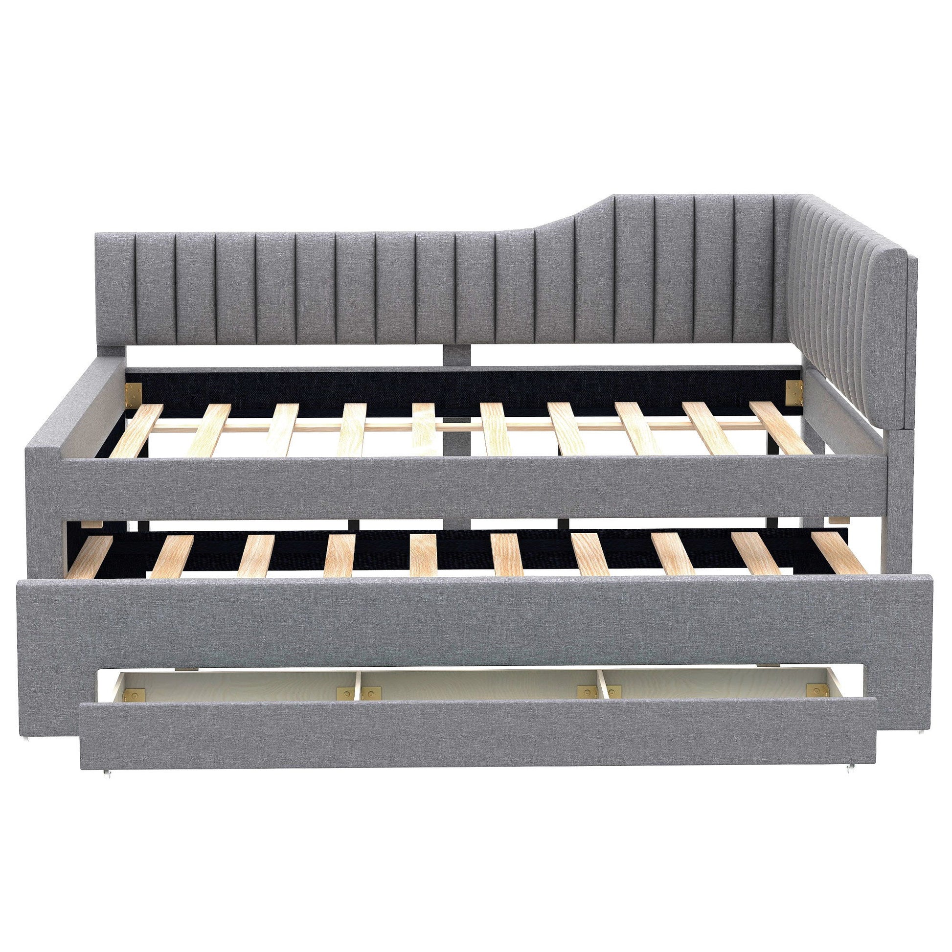 Upholstered Daybed With Trundle And 3 Drawers - The Sleep Loft - Online Mattress Showroom NYC