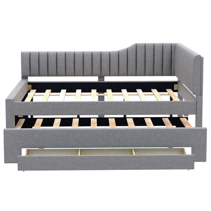 Upholstered Daybed With Trundle And 3 Drawers - The Sleep Loft - Online Mattress Showroom NYC