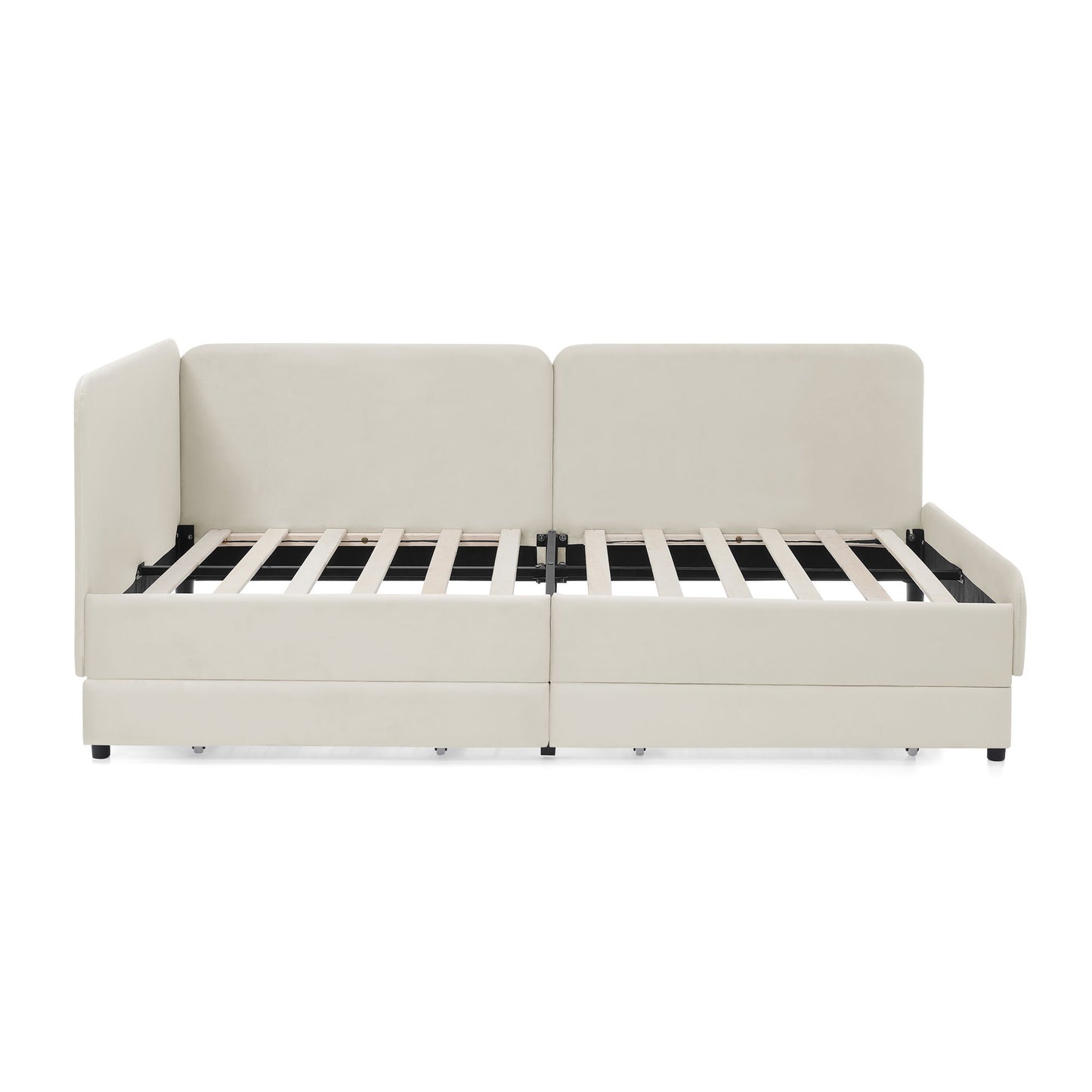 Upholstered Platform Bed Frame With 2 Storage Drawers And Adjustable Sofa Bed - The Sleep Loft - Online Mattress Showroom NYC