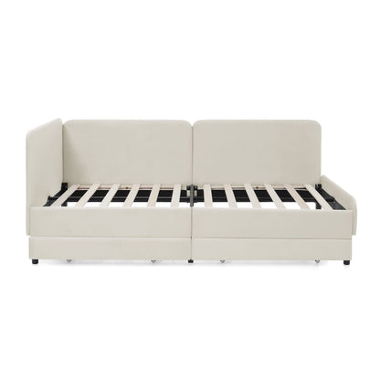 Upholstered Platform Bed Frame With 2 Storage Drawers And Adjustable Sofa Bed - The Sleep Loft - Online Mattress Showroom NYC