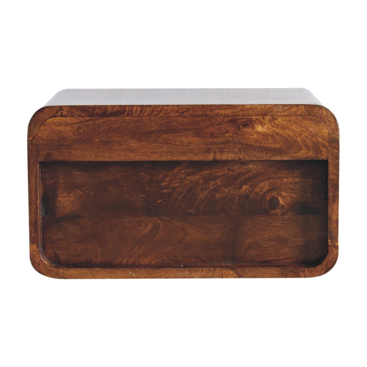 Curved Upper Slot Floating Nightstand - The Sleep Loft - Online Mattress Showroom NYC