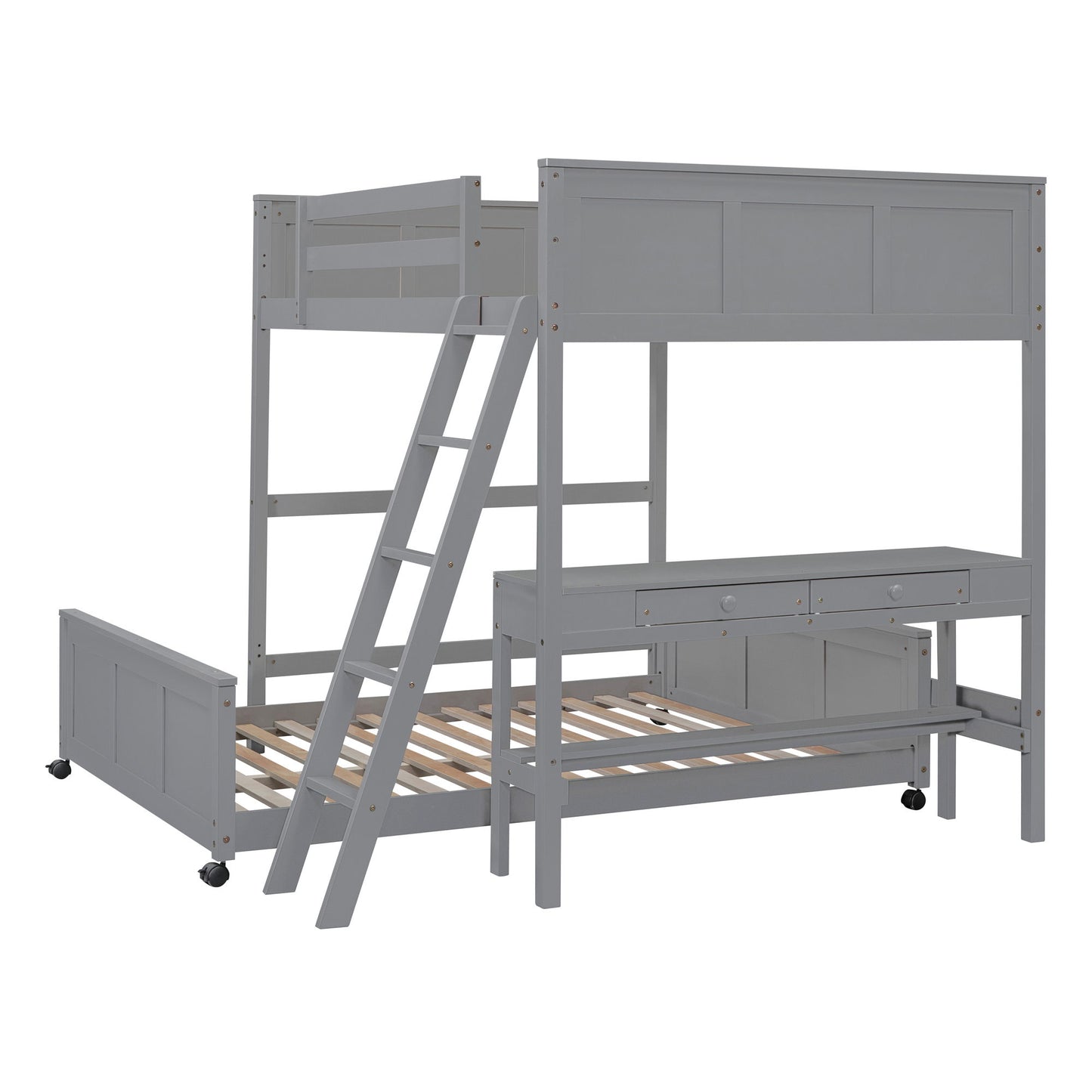 Full Over Full Bunk Bed With Desk - The Sleep Loft - Online Mattress Showroom NYC