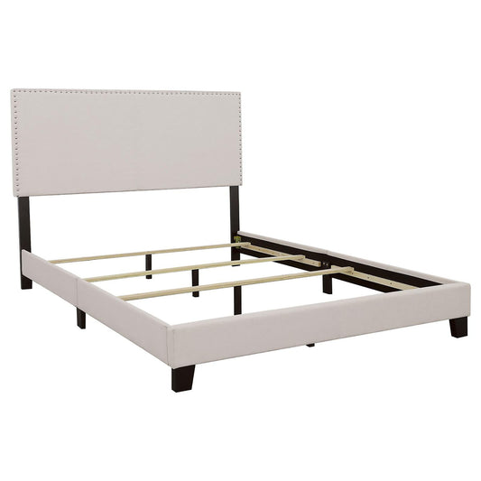 Ivory - Bed With Nailhead Trim - The Sleep Loft - Online Mattress Showroom NYC