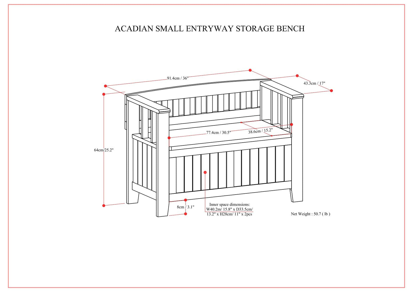 Acadian - Entryway Storage Bench, Handcrafted - The Sleep Loft - Online Mattress Showroom NYC
