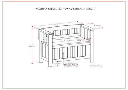 Acadian - Entryway Storage Bench, Handcrafted - The Sleep Loft - Online Mattress Showroom NYC