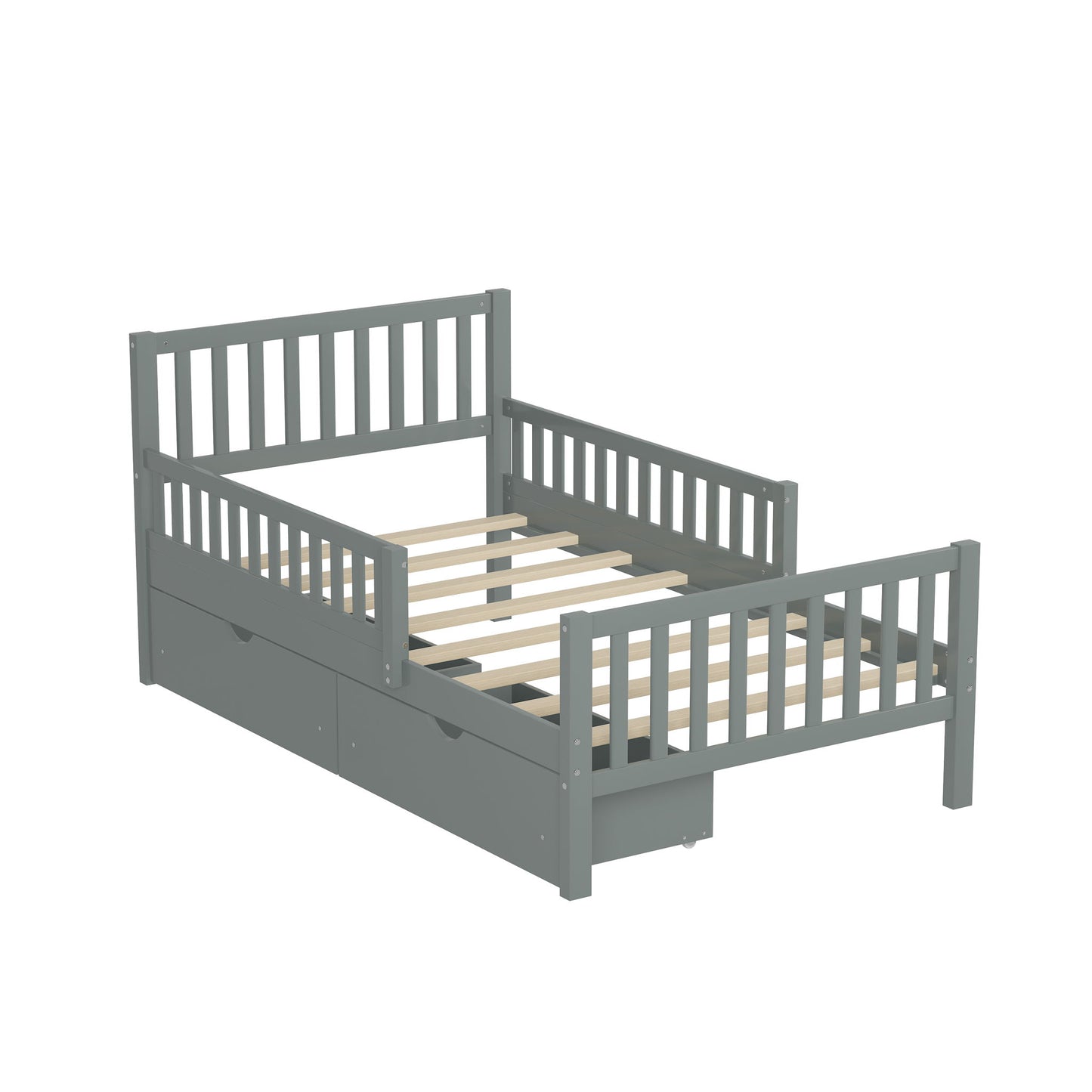 Platform Bed With Guardrails On Both Sides And 2 Storage Drawers - The Sleep Loft - Online Mattress Showroom NYC