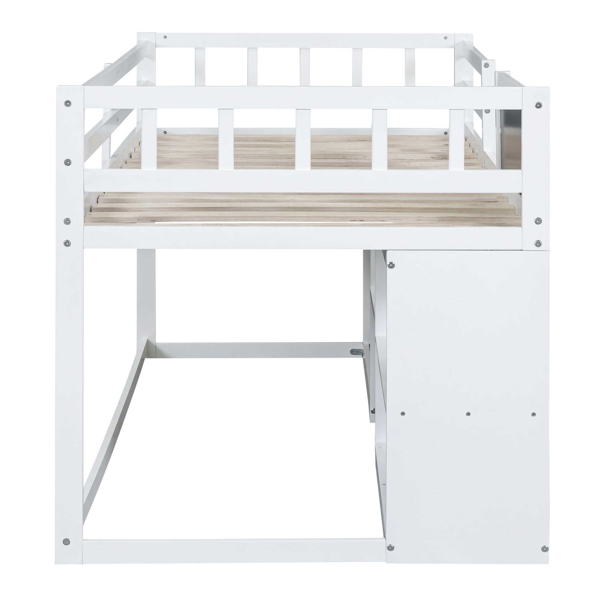 Low Loft Bed With Rolling Desk, Shelf And Drawers - The Sleep Loft - Online Mattress Showroom NYC