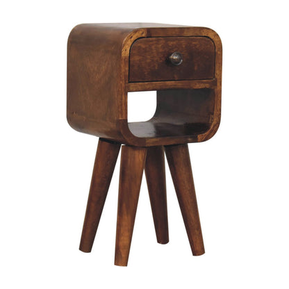 Mini California Curved Nightstand Wth Lower Slot - The Sleep Loft - Online Mattress Showroom NYC