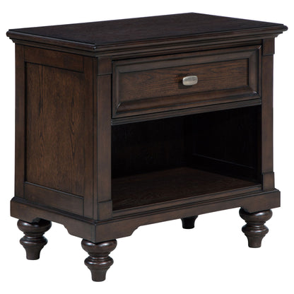 Berwick - 1 Drawer Nightstand With Open Cubby - Dark Oak - The Sleep Loft - Online Mattress Showroom NYC