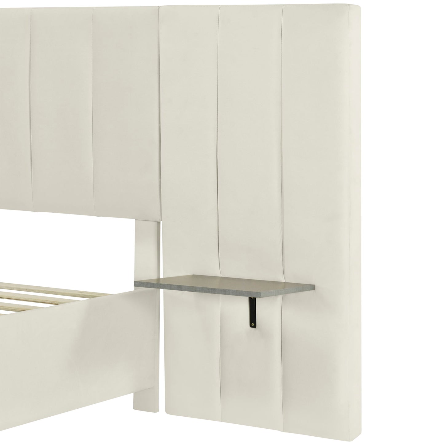 Upholstered Platform Bed With Big Headboard - The Sleep Loft - Online Mattress Showroom NYC