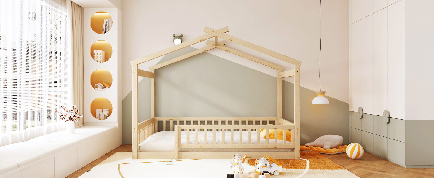 Bed House Bed Frame With Fence - The Sleep Loft - Online Mattress Showroom NYC