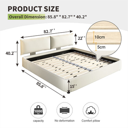 Cloud Bed Frame With Oversized Padded Movable Headboard - The Sleep Loft - Online Mattress Showroom NYC