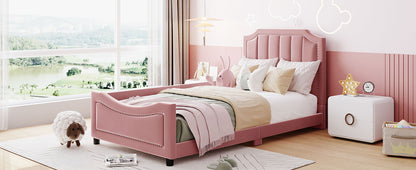 Upholstered Daybed With Classic Stripe Shaped Headboard - The Sleep Loft - Online Mattress Showroom NYC