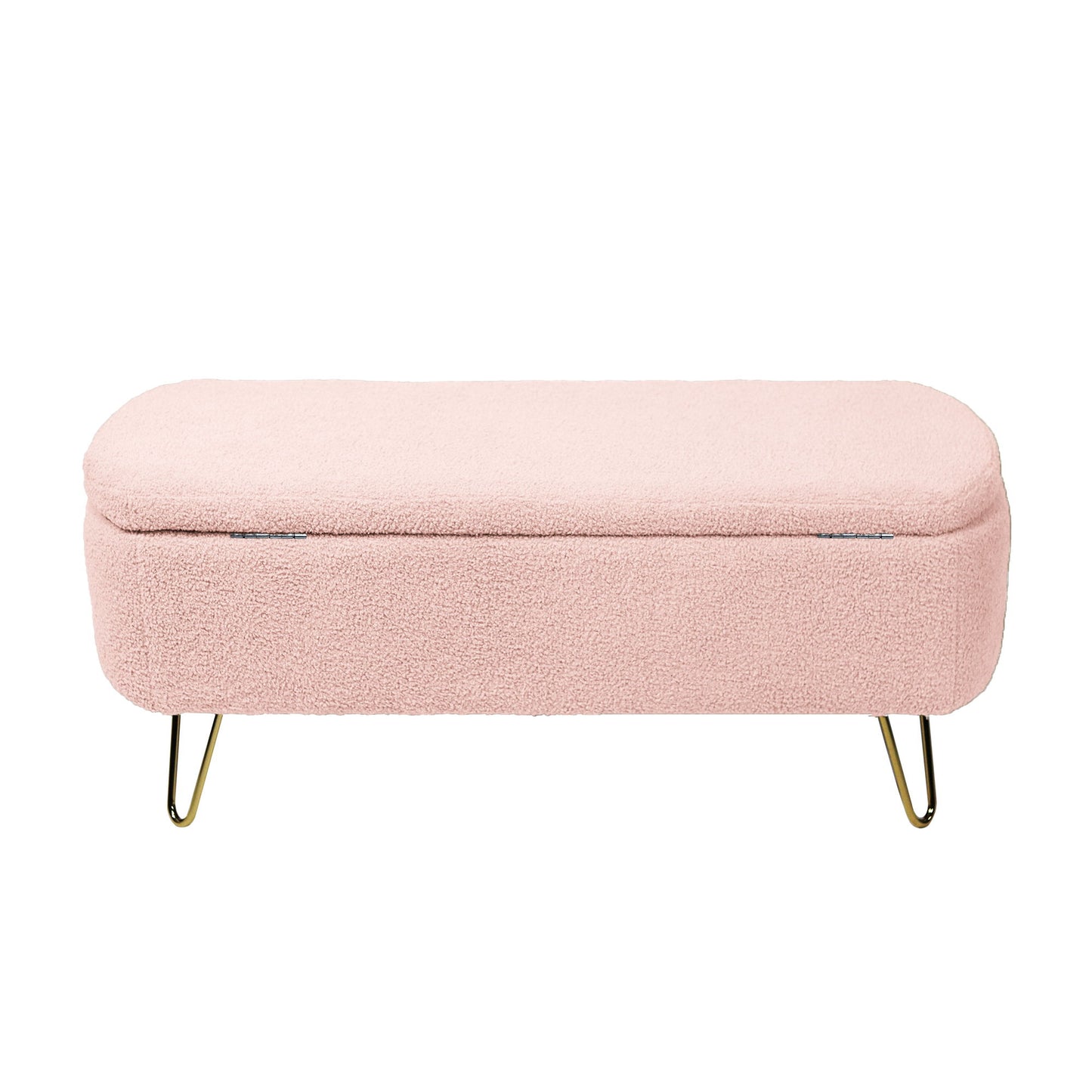 Storage Ottoman Bench For End Of Bed Legs, Modern Camel Faux Fur Entryway Bench Upholstered Padded With Storage For Living Room Bedroom - The Sleep Loft - Online Mattress Showroom NYC