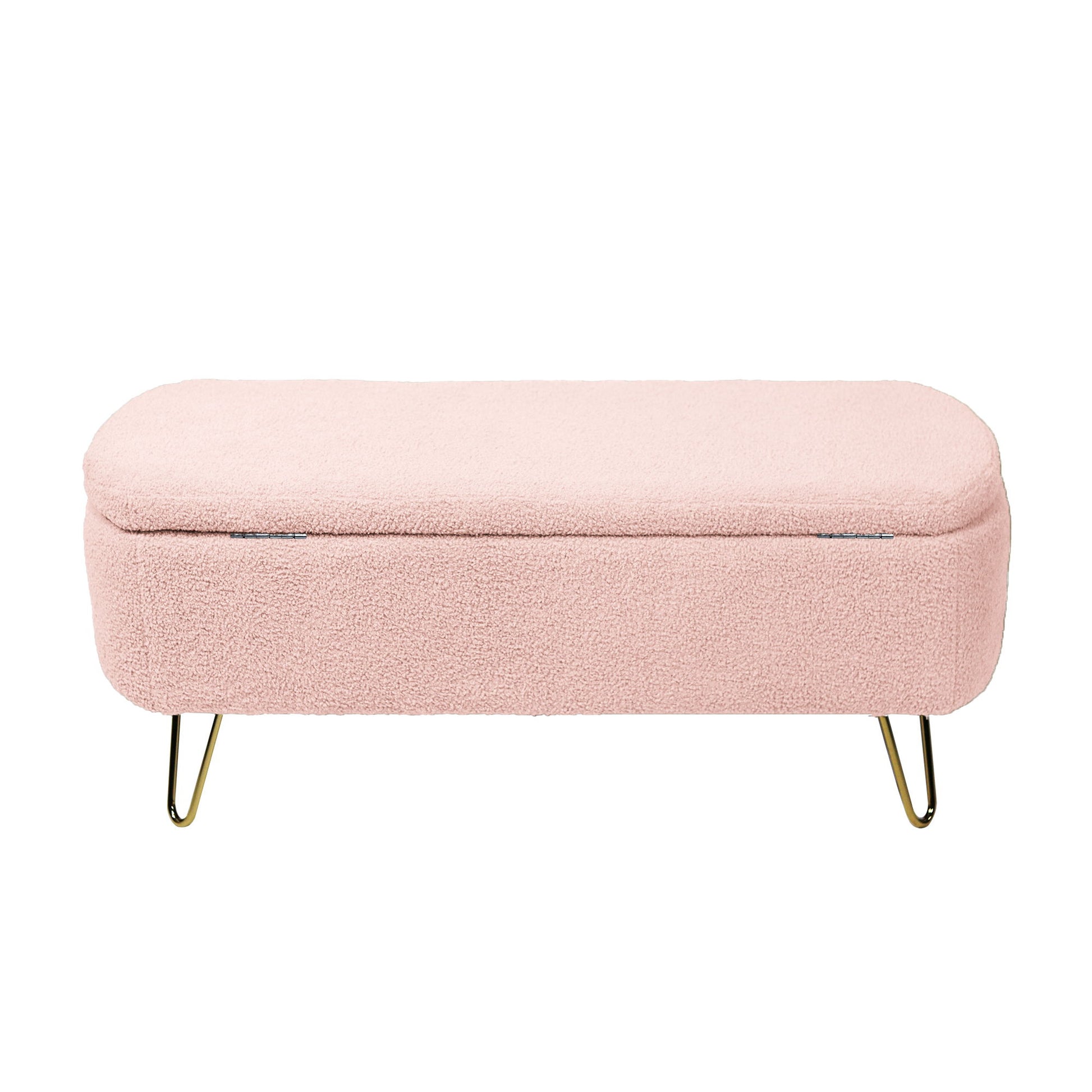 Storage Ottoman Bench For End Of Bed Legs, Modern Camel Faux Fur Entryway Bench Upholstered Padded With Storage For Living Room Bedroom - The Sleep Loft - Online Mattress Showroom NYC