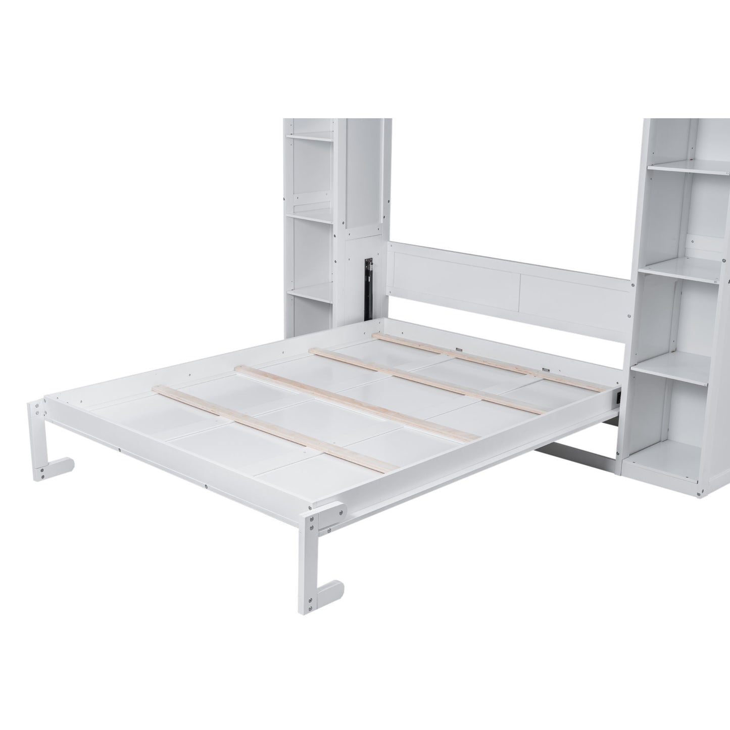 Wall Murphy Bed With Shelves And LED Lights - The Sleep Loft - Online Mattress Showroom NYC