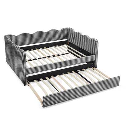 Gingham Daybed With USB Charging Port, Wave-Shaped Design - The Sleep Loft - Online Mattress Showroom NYC