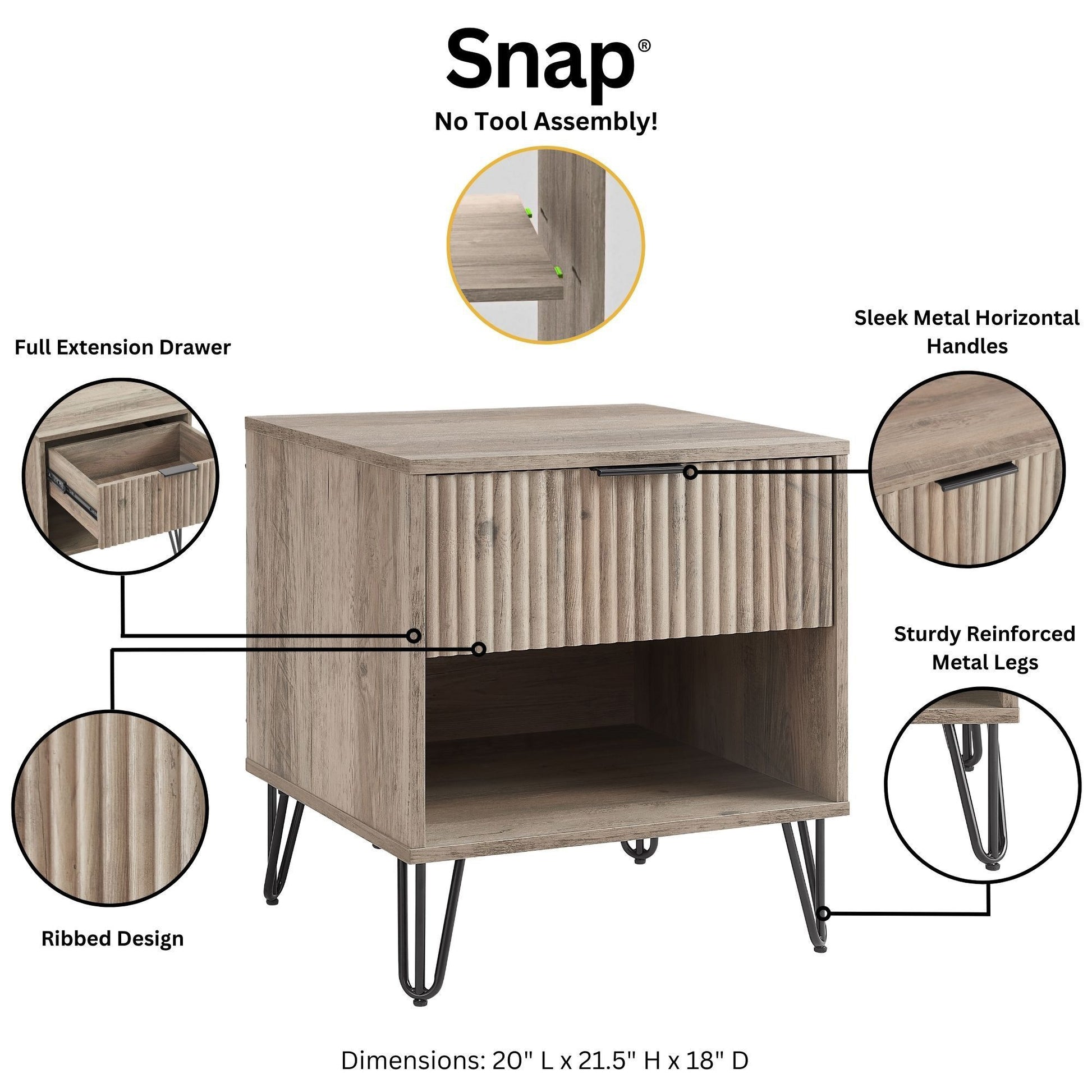 Dumbo - Modern Nightstand - The Sleep Loft - Online Mattress Showroom NYC