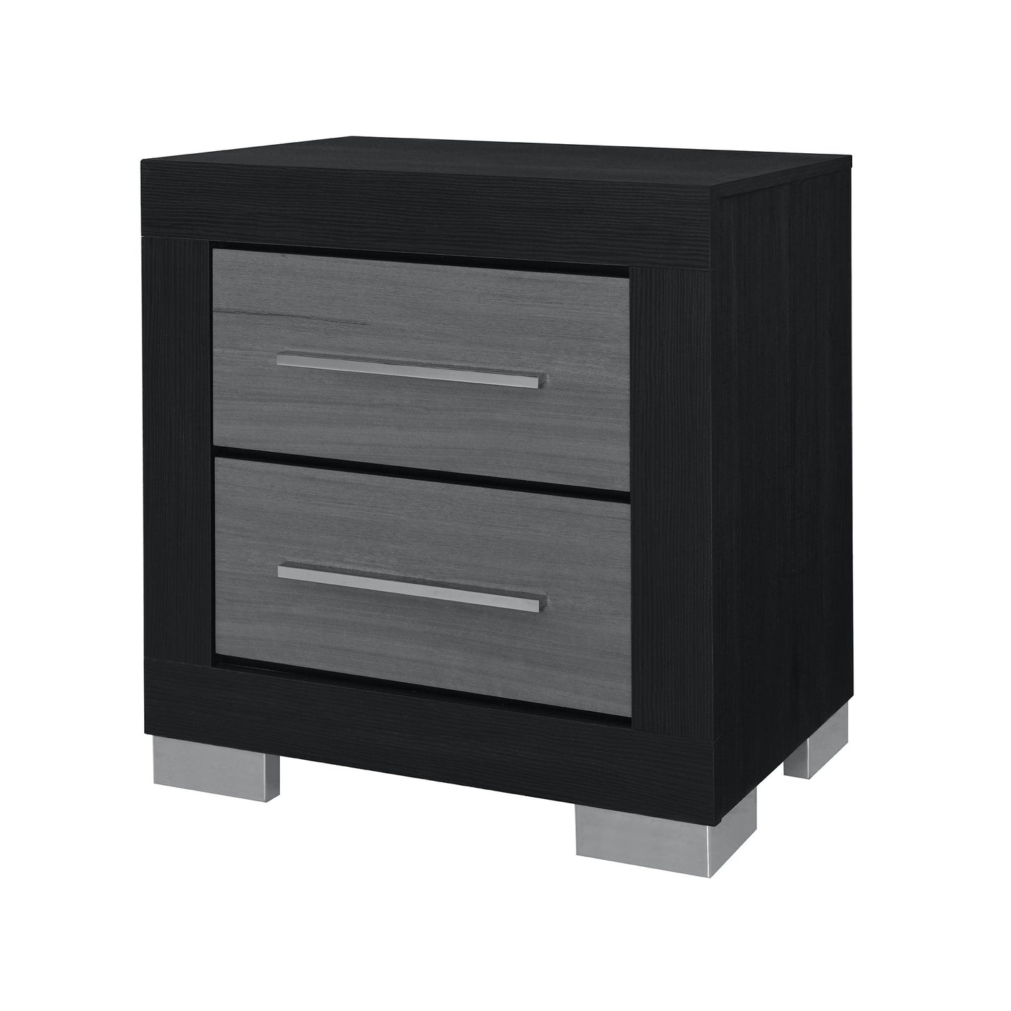 Elsa - 2 Toned Nightstand With Bar Handle And Spacious Drawers - The Sleep Loft - Online Mattress Showroom NYC