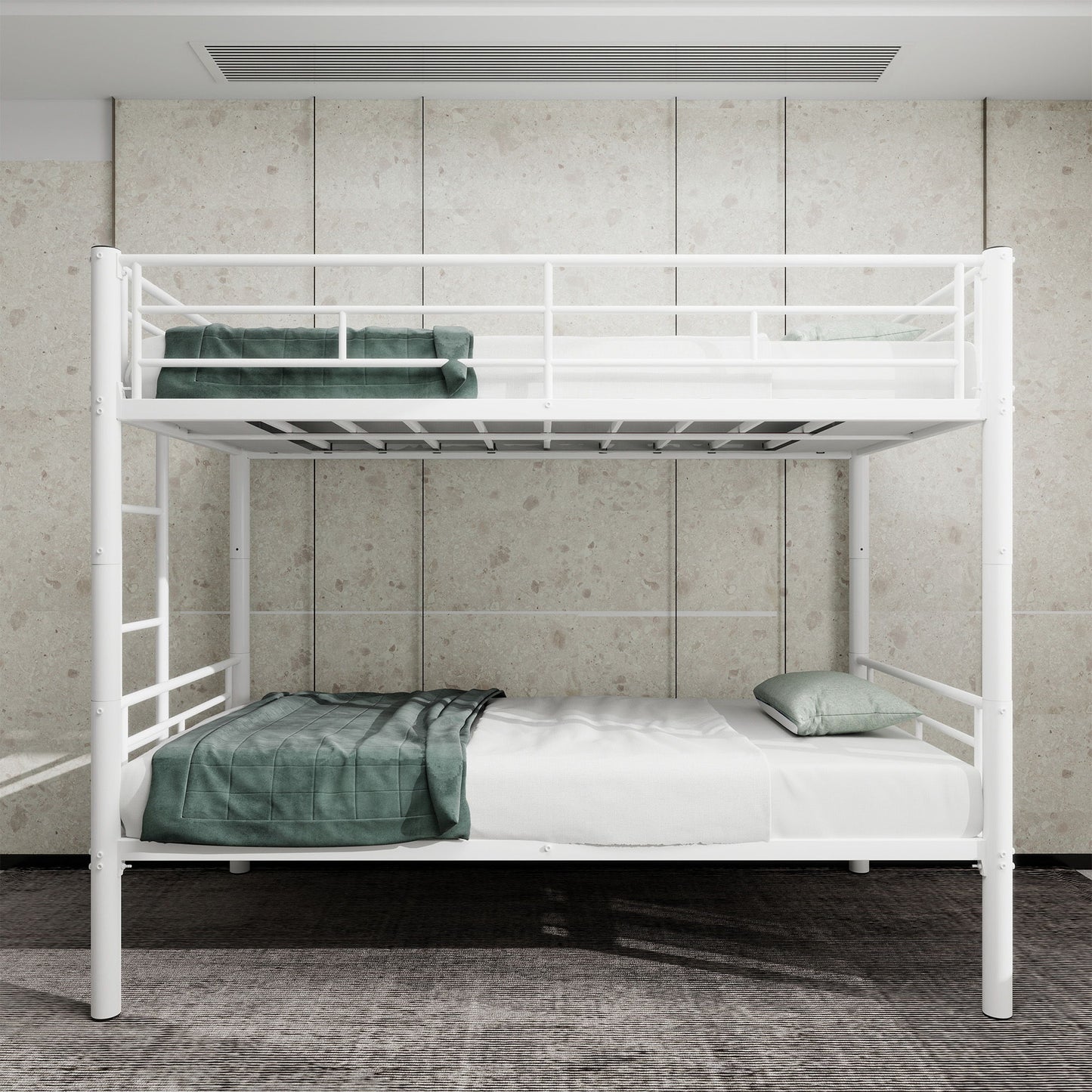 Metal Bunk Bed For Kids, Convertible Bedframe With Ladders & Guardrail - The Sleep Loft - Online Mattress Showroom NYC