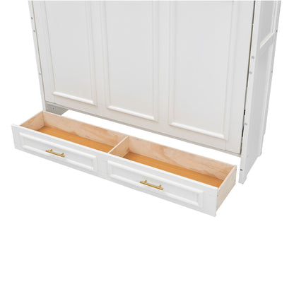 Full Size Murphy Bed With 2 Drawers - Beige - The Sleep Loft - Online Mattress Showroom NYC