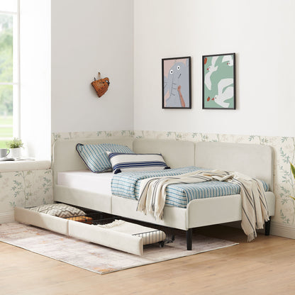 Upholstered Platform Bed Frame With 2 Storage Drawers And Adjustable Sofa Bed - The Sleep Loft - Online Mattress Showroom NYC