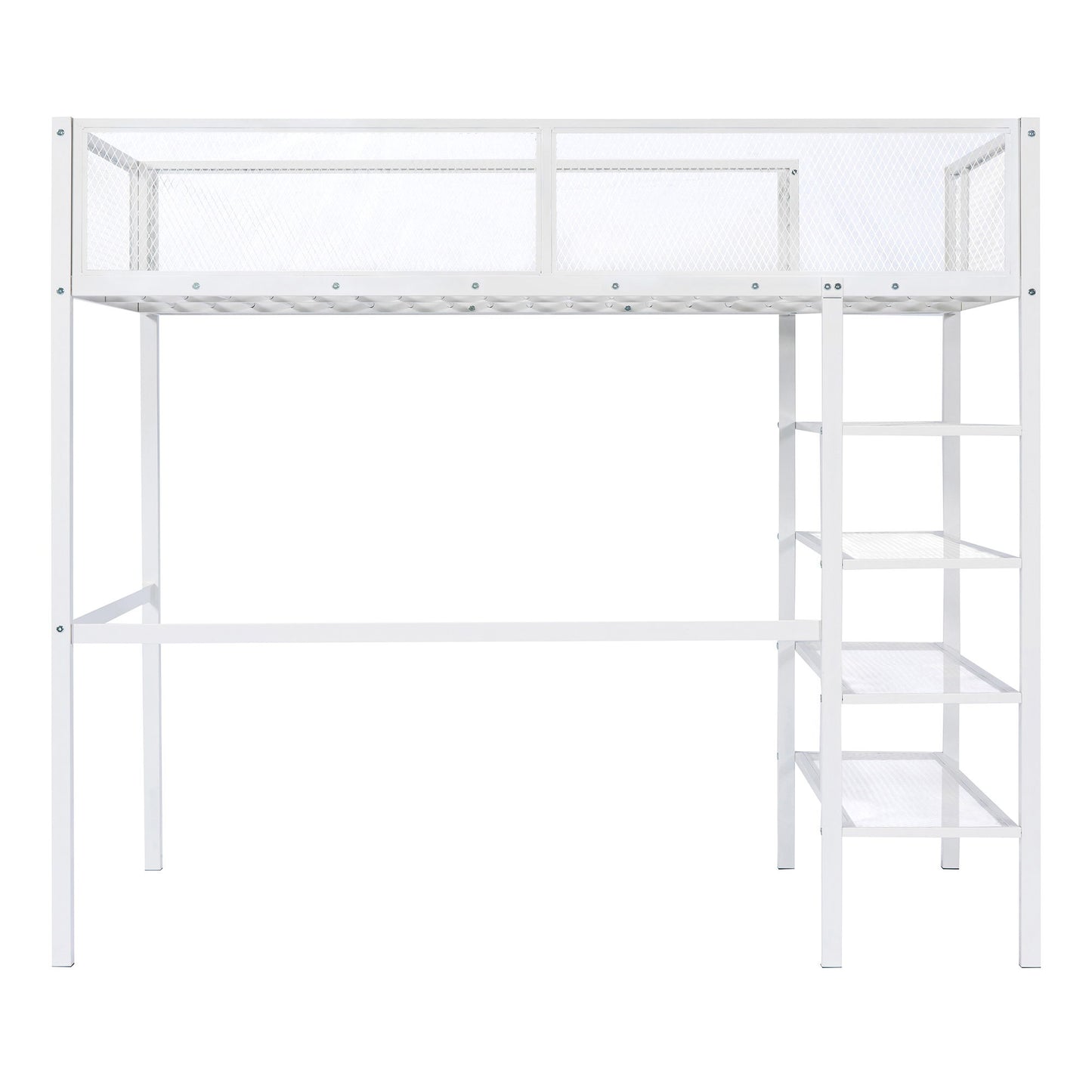 Loft Bed With 4 Tier Shelves And Storage - The Sleep Loft - Online Mattress Showroom NYC