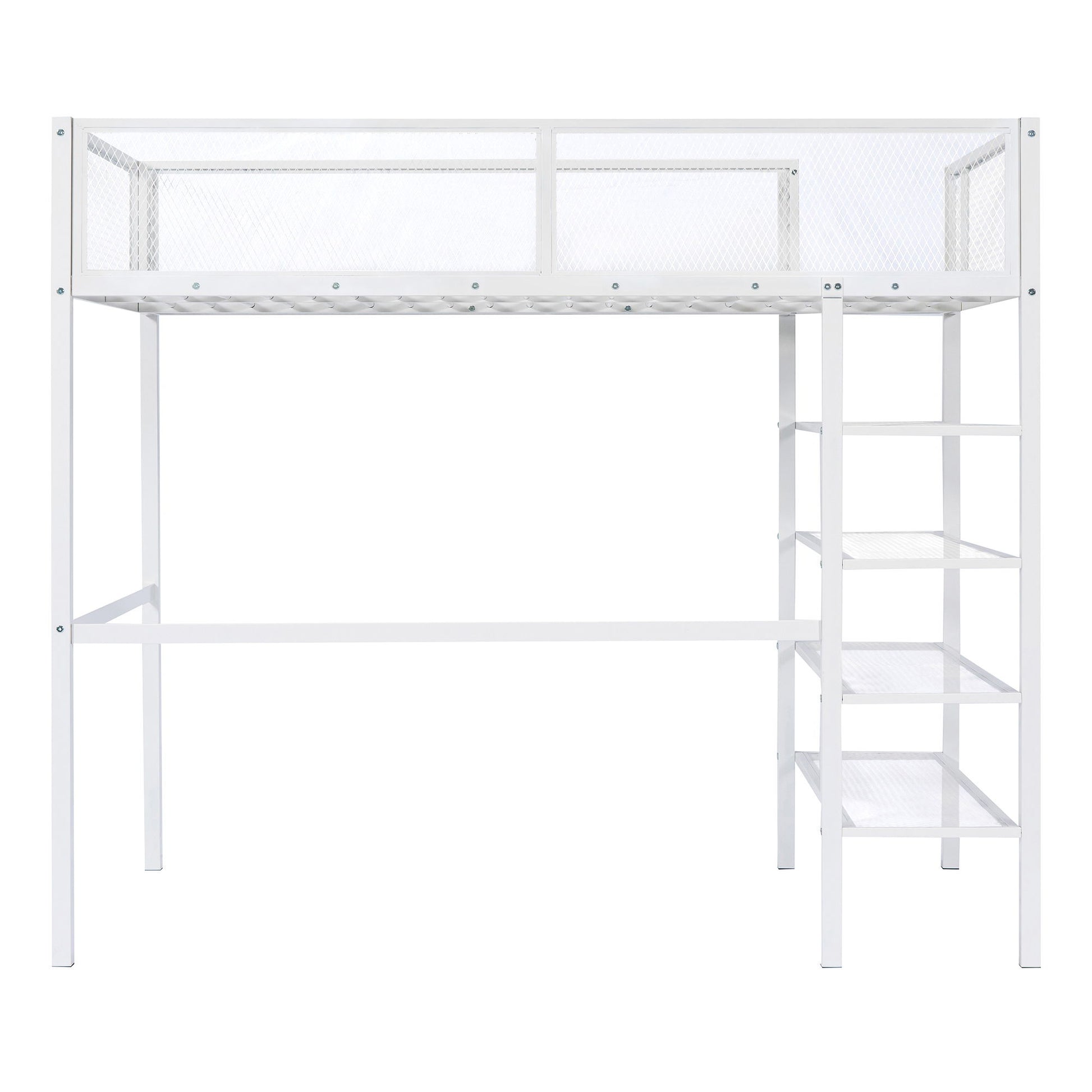 Loft Bed With 4 Tier Shelves And Storage - The Sleep Loft - Online Mattress Showroom NYC