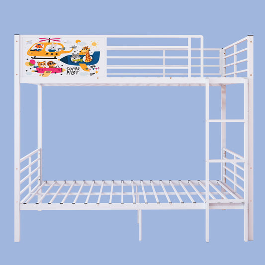 Bunk Bed, Convertible To 2 Separate Twin Size Beds With Full Length Guardrail & Ladder, No Box Spring Needed - White - The Sleep Loft - Online Mattress Showroom NYC