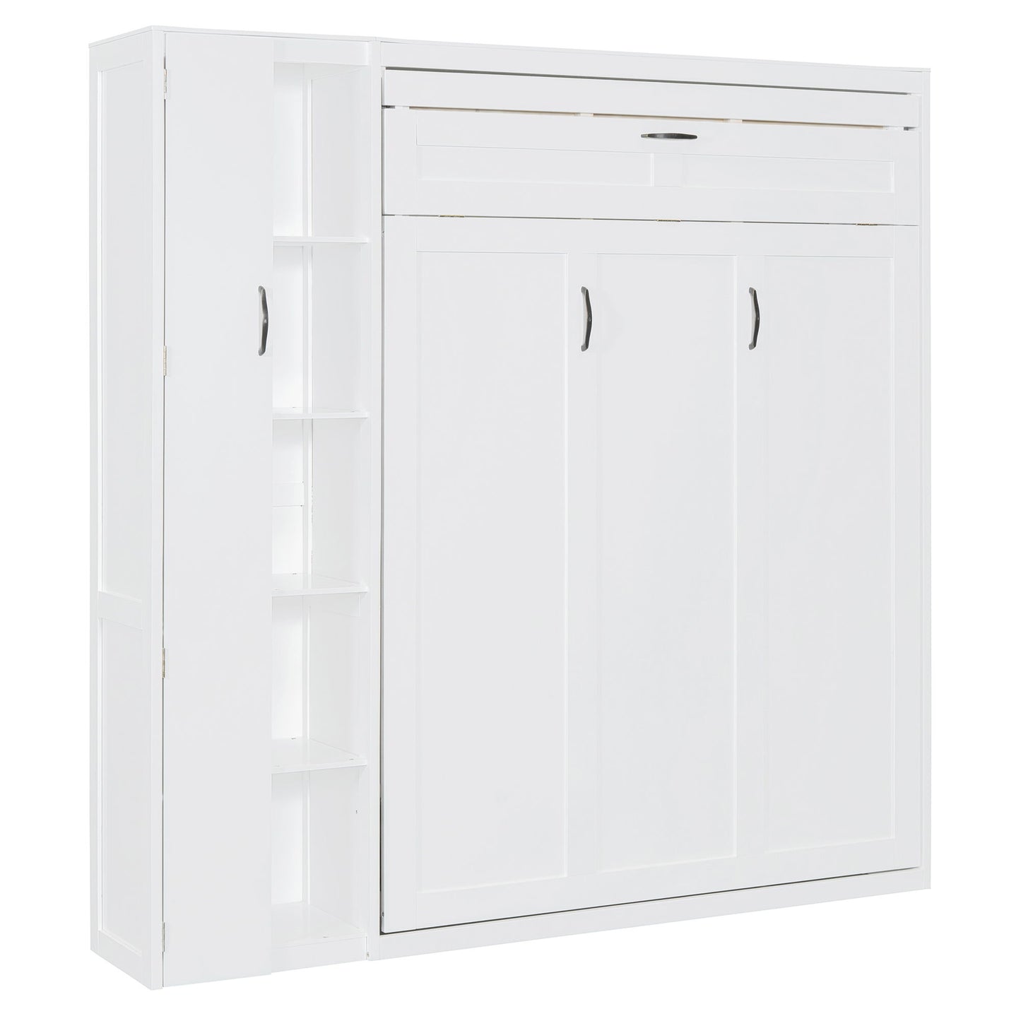 Murphy Wall Bed With Shelves, Wardrobe And LED Lights - The Sleep Loft - Online Mattress Showroom NYC