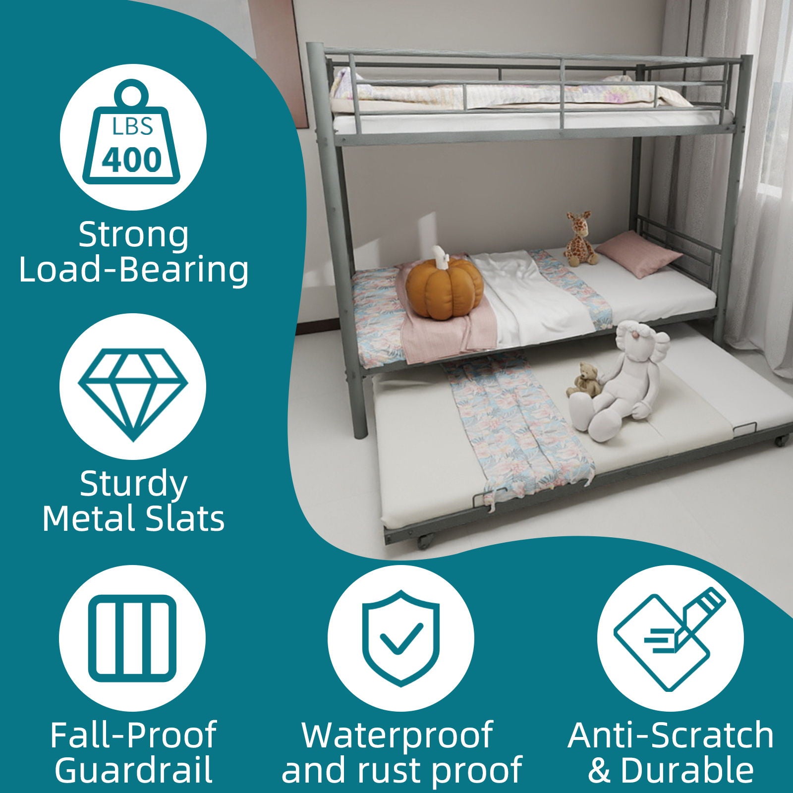 Bunk Bed For Kids, Convertible Frame With Ladders & Guardrail - The Sleep Loft - Online Mattress Showroom NYC