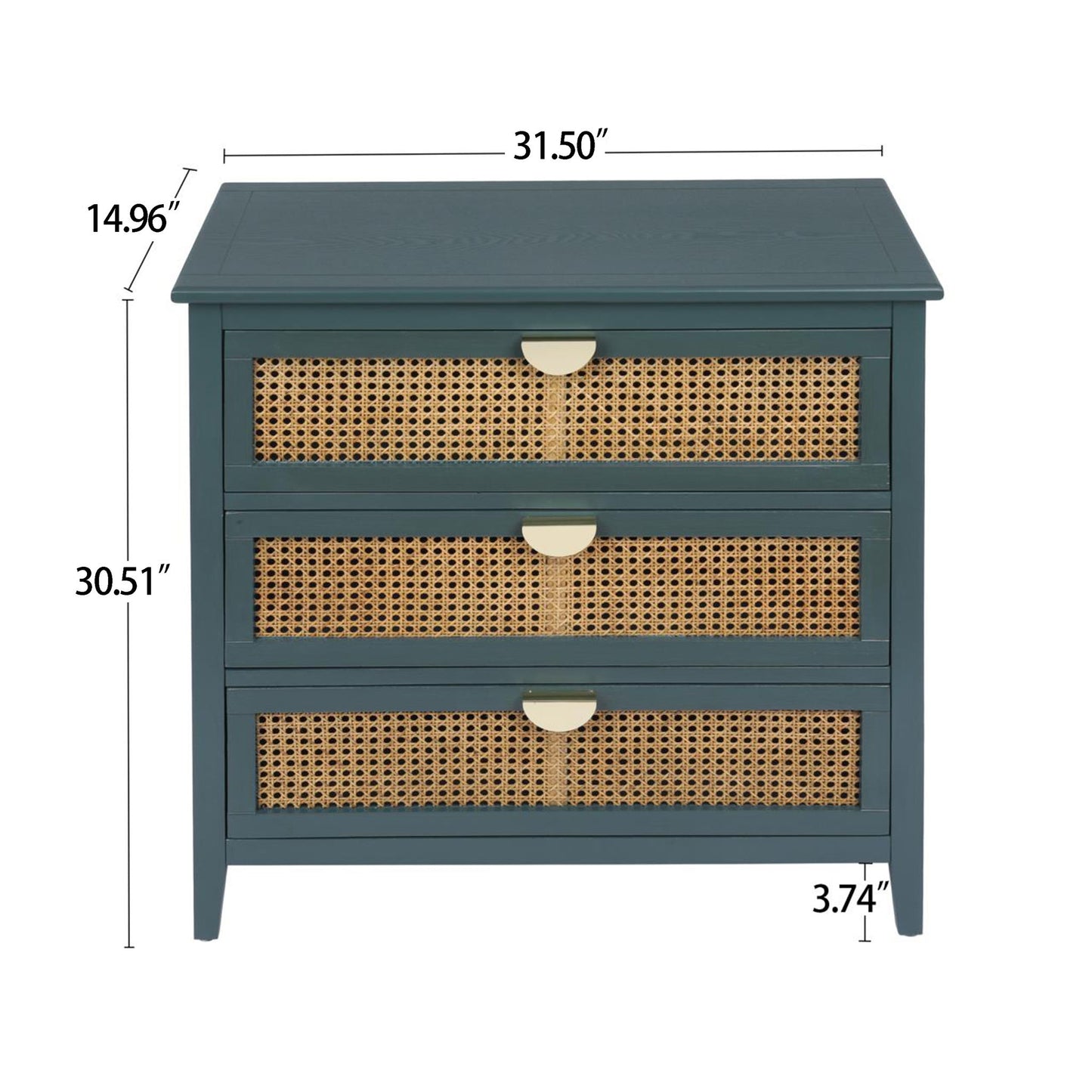 3 Drawer Cabinet, Natural Rattan, American Furniture - The Sleep Loft - Online Mattress Showroom NYC