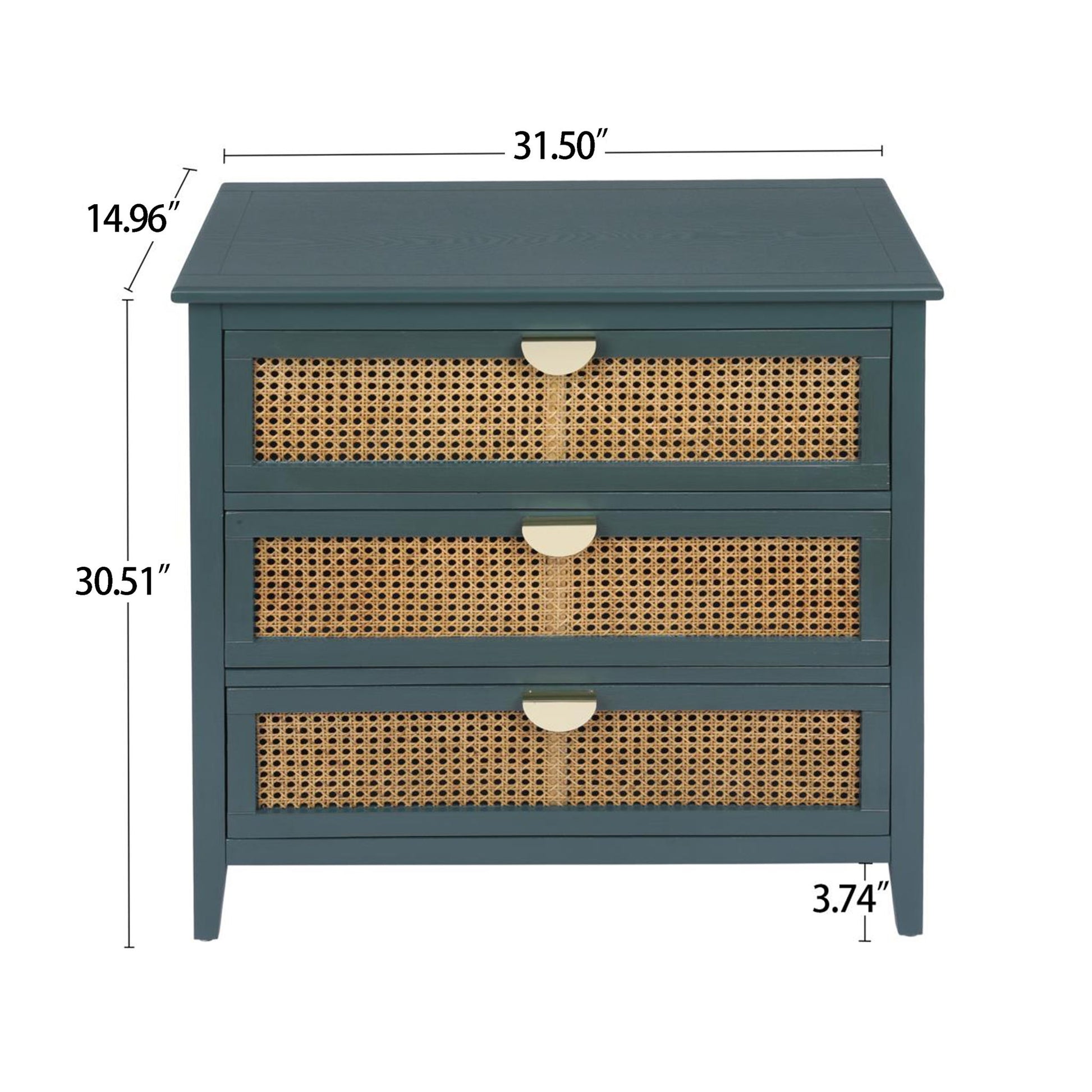 3 Drawer Cabinet, Natural Rattan, American Furniture - The Sleep Loft - Online Mattress Showroom NYC