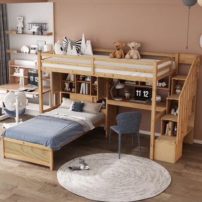 Loft Bed With Built In Desk And Staircase - The Sleep Loft - Online Mattress Showroom NYC
