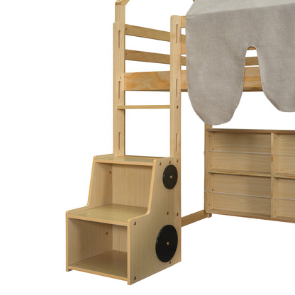 Loft Bed With House Shaped Frame And Tent - The Sleep Loft - Online Mattress Showroom NYC