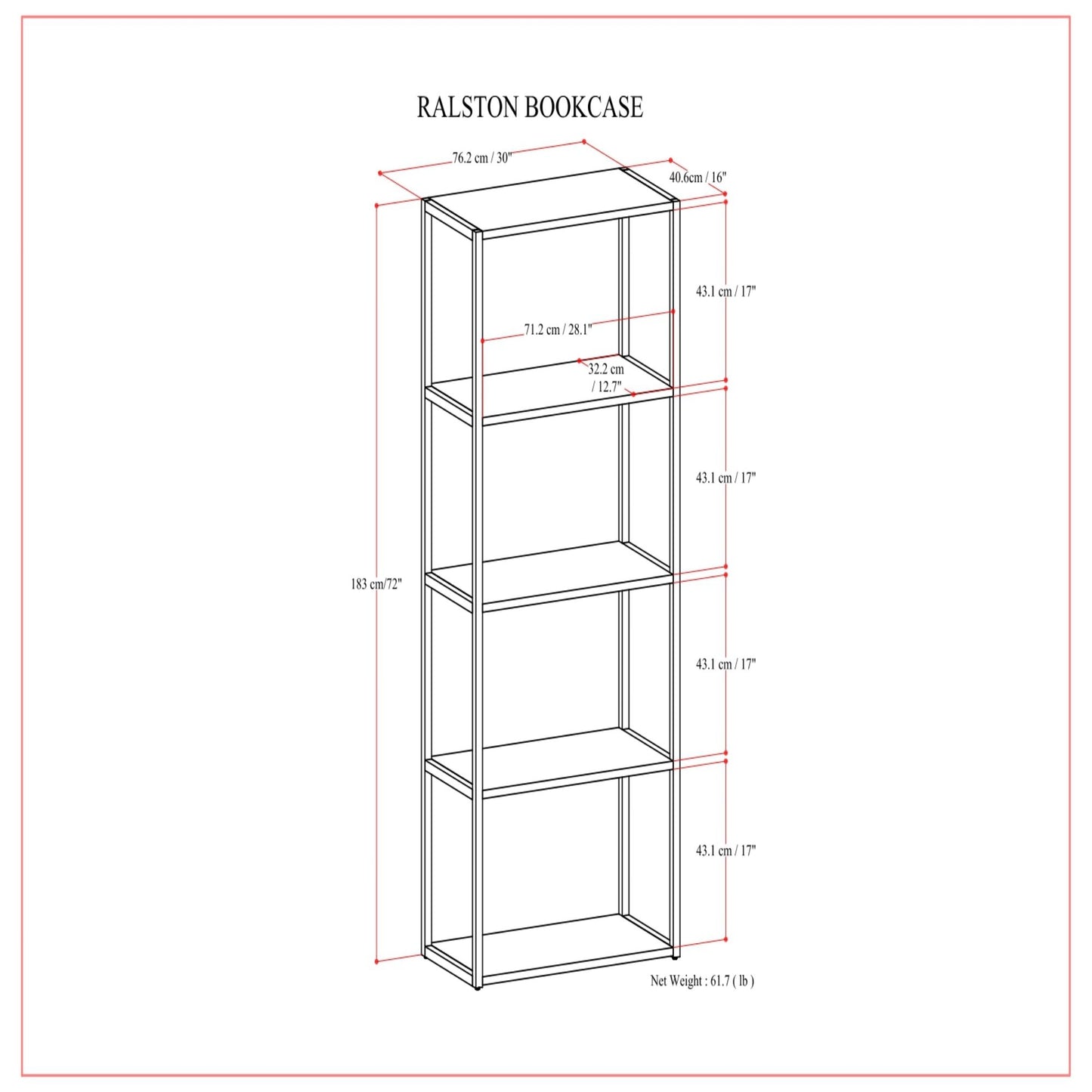 Ralston - Bookcase - Rustic Natural Aged Brown - The Sleep Loft - Online Mattress Showroom NYC