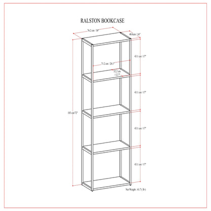 Ralston - Bookcase - Rustic Natural Aged Brown - The Sleep Loft - Online Mattress Showroom NYC